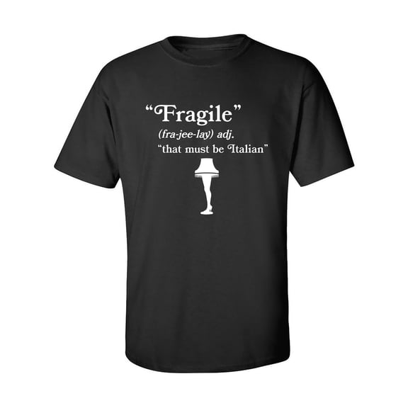 Fragile That Must Be Italian Adult Short Sleeve T-shirt
