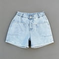 thumbnail image 2 of Zpanxa Girls Denim Shorts Print Pattern Loose Fit Straight Leg Lightweight Summer Shorts 7-8 Years, 2 of 5