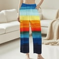 thumbnail image 5 of Tnhcen Women's Rainbow Striped Pajama Pants Fleece Elastic Waist with Pockets Flannel Lounge Sleepwear Warm Soft S-3XL, 5 of 5