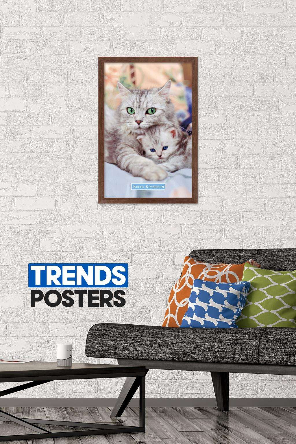 Keith Kimberlin - Momma and Kitten Wall Poster, 14.725" x 22.375", Framed