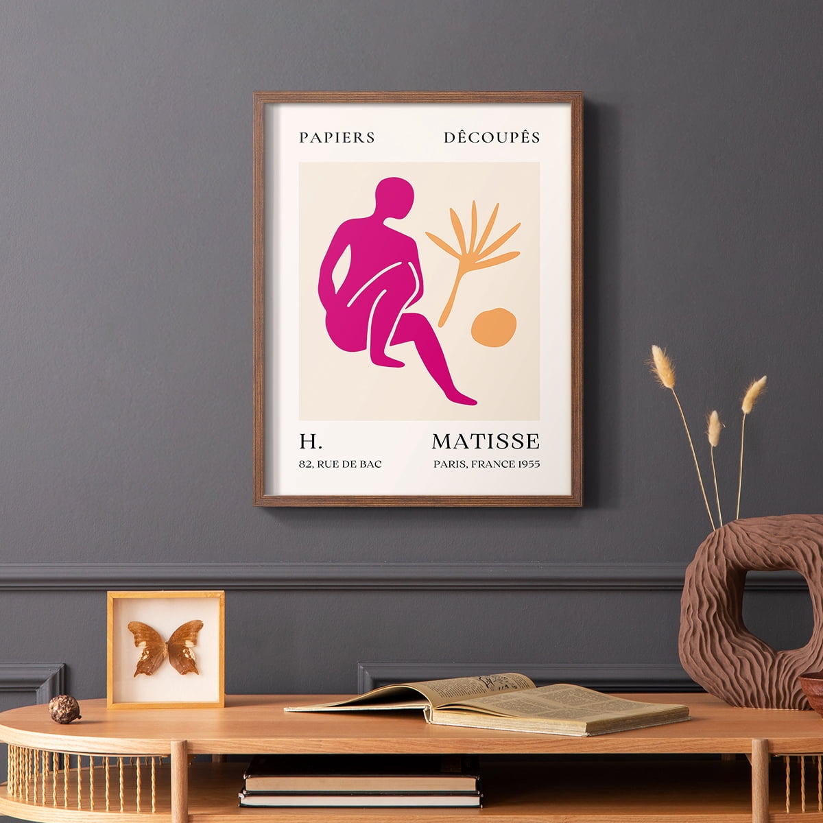 Matisse CLXIV Framed Print in Brown Solid Wood 11 x 14 Framed Print