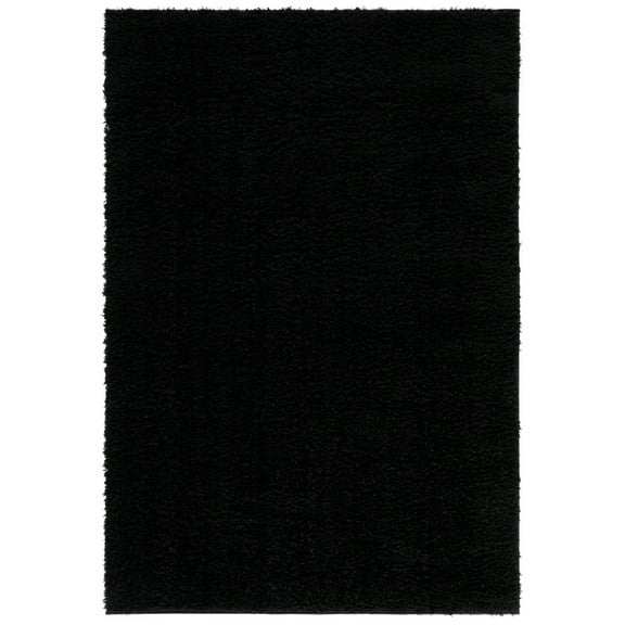 SAFAVIEH Lindsay Deborah Solid Polyester Shag Area Rug, Black, 8' x 10'