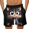 thumbnail image 2 of BRGZLK Mens Beach Shorts Summer Drawstring Waist Funny Animal Expression Printing Summer Swim Trunks Novelty Beachwear Sports Vacation Shorts with Pockets, 2 of 6