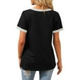 thumbnail image 5 of Womens Summer Tops with Pockets, Short Sleeve Shirts for Women Casual Loose Fit Solid Color V Neck T-Shirts, 5 of 6