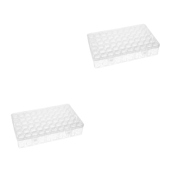 OUNONA Raindrops 2 Sets Small Parts Organizer Box for Loose Beads Multi grids Beads Storage Case