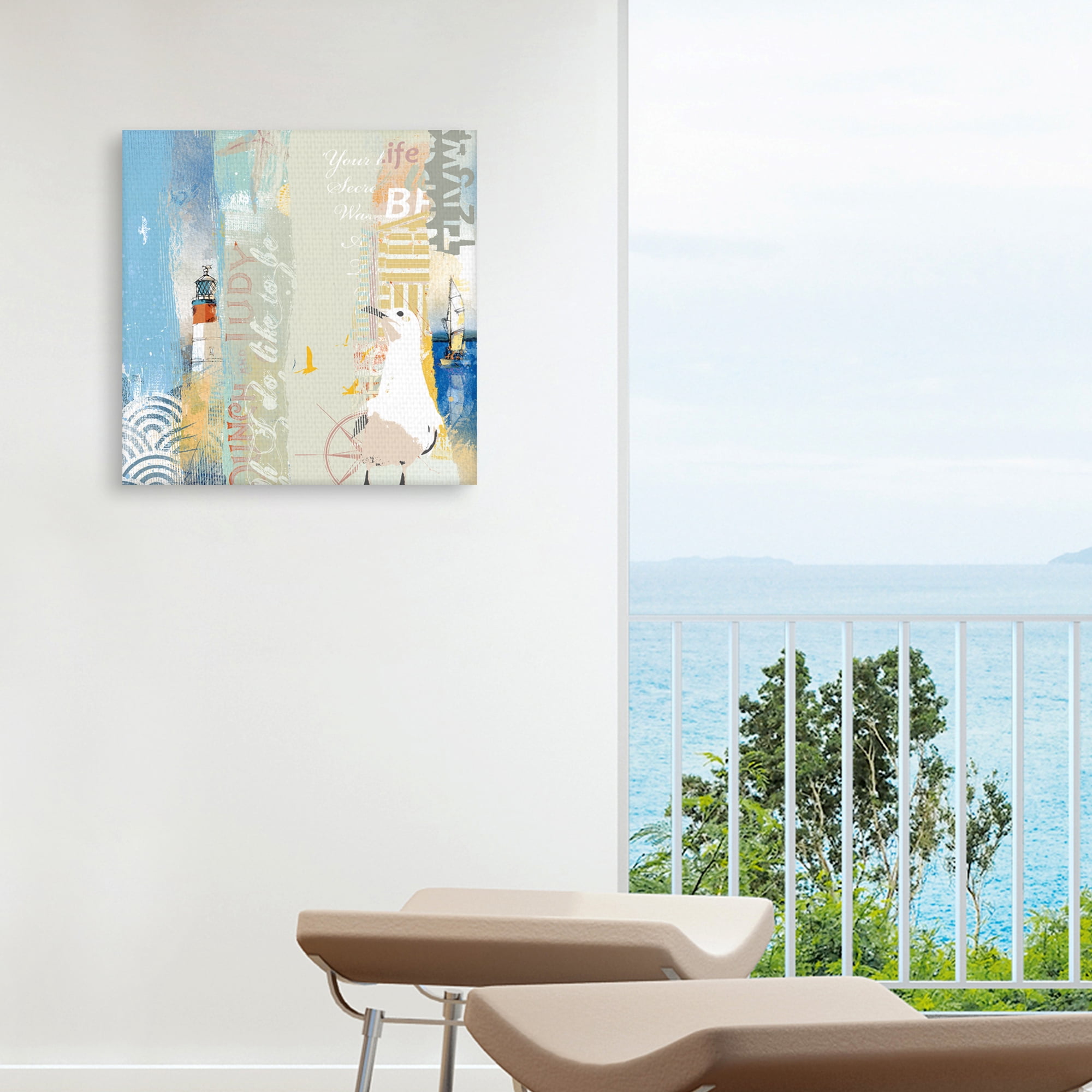 Coastal Collage Watch by Ken Hurd Canvas Art Print