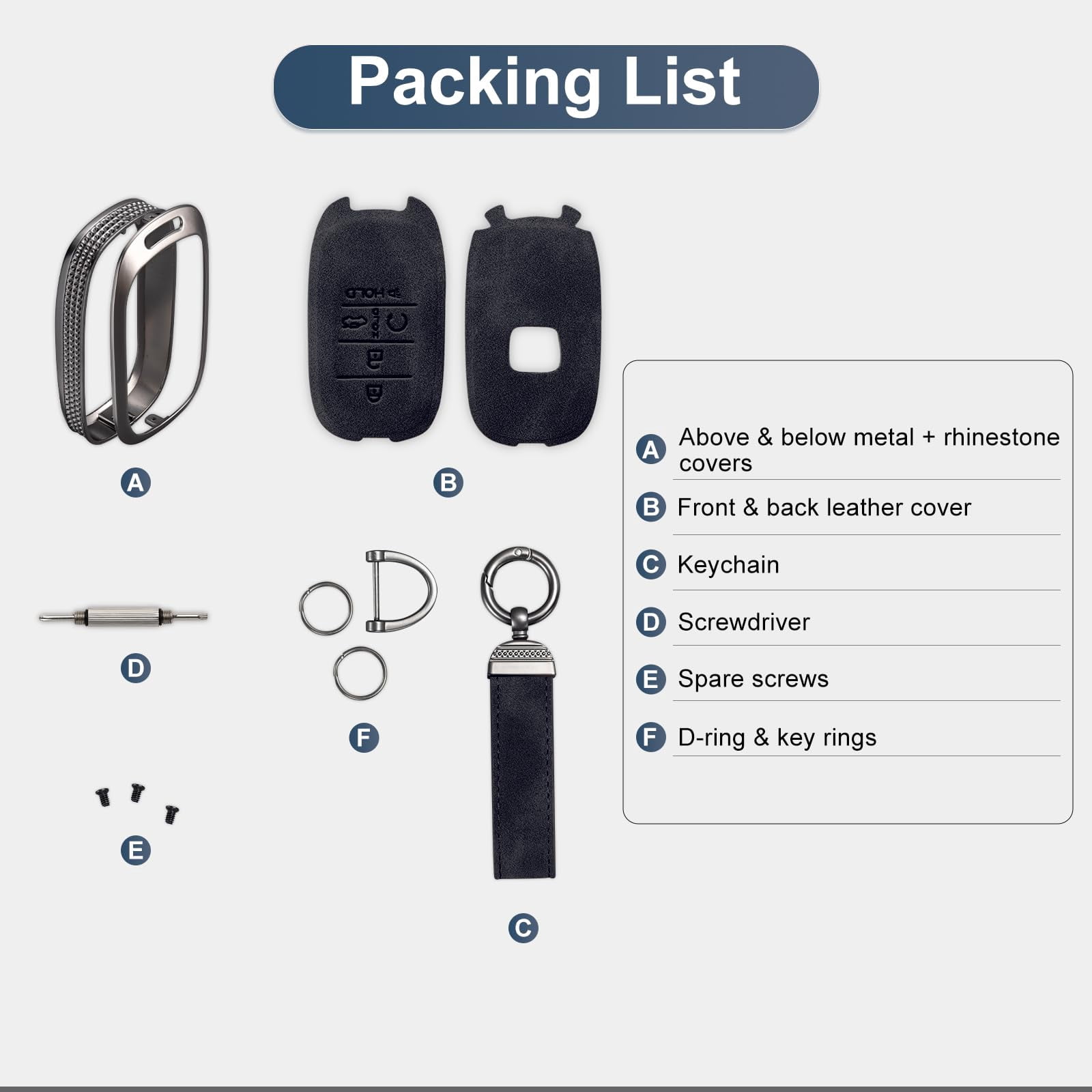 Compatible with Honda Key Fob Cover with Keychain Leather Key Case Protector for 2022 Honda Accord Civic CRV Pilot Odyssey 11th Gen Smart Key Case Holder