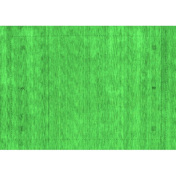 Ahgly Company Indoor Rectangle Abstract Green Contemporary Area Rugs, 6' x 9'