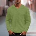 thumbnail image 2 of Mens Summer Night Thermal Long Sleeve V Neck Waffle Knit T-Shirts Pullover Tops Regular Fit Textured Shirt, Business Casual Breathable Solid Color Tee for Office Work, Big & Tall, 2 of 9