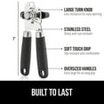 thumbnail image 2 of Stainless Steel Manual Can Opener, Soft Touch Handle, Built-In Bottle Opener, Black, 2 of 9