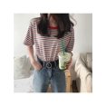 thumbnail image 4 of Women Crewneck Striped Short Sleeve T-Shirt Top Blouse Vacation Office Work Blouse Top, 4 of 4
