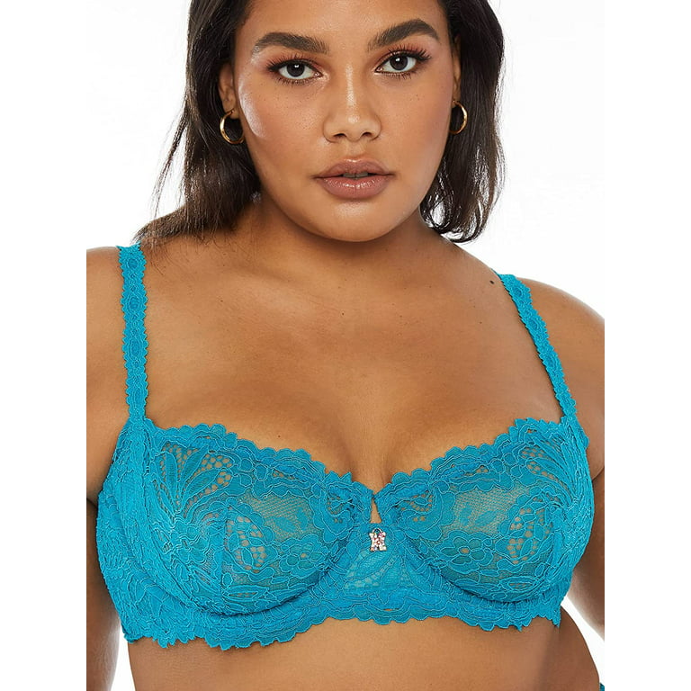 Savage X Romantic Corded Lace Unlined Balconette Bra in Green