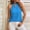Blue, variant on Aofany Women Casual Summer Halter Tie Chiffon Tank Sleeveless Vest Top Blouse Hot Pink L