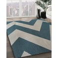 thumbnail image 2 of Ahgly Company Indoor Square Patterned Dark Blue Grey Blue Novelty Area Rugs, 6' Square, 2 of 6
