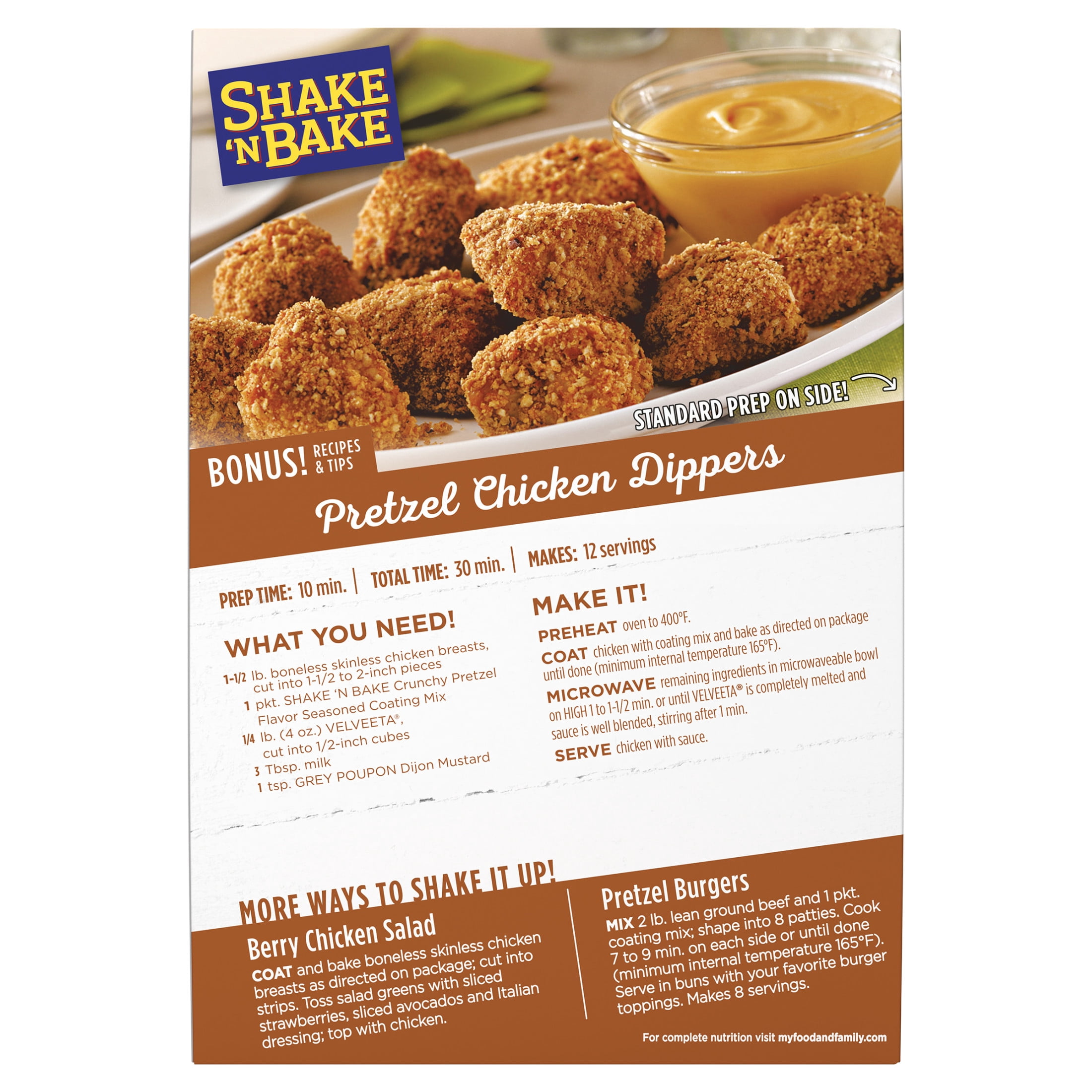 Shake 'N Bake Crunchy Pretzel Seasoned Coating Mix, 4.6 oz Box, 2 ct Packets