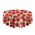 thumbnail image 5 of Red Strawberry Plants Fruit Dot Round Tablecloth 60"x60",Wrinkle Wipeable Table Cloth for Kitchen Dining Room Picnic Patio Party, 5 of 6