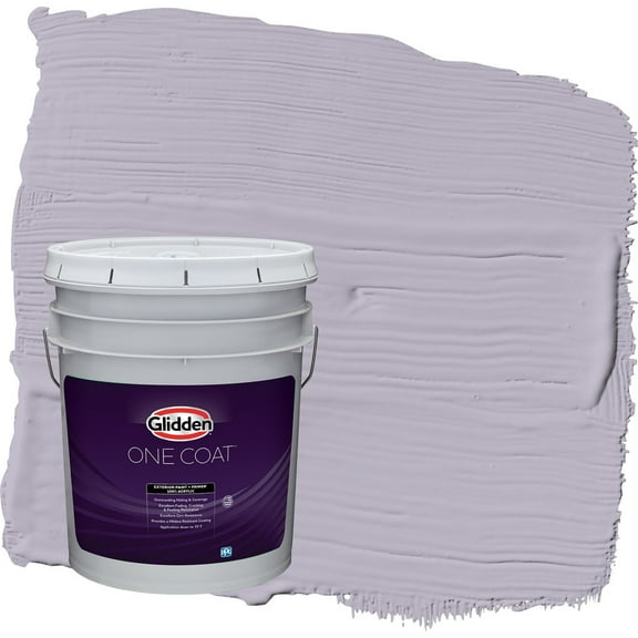 Glidden One Coat Cloudberry / Purple Satin Exterior Paint with Primer, 5 Gallon