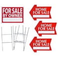 thumbnail image 1 of Home for Sale by Owner Yard Sign Combo Kit - Includes Directional Home for Sale Signage, & Heavy Duty Yard Stakes (for Sale by Owner Kit, with 3 Arrow Shaped Signs), 1 of 4