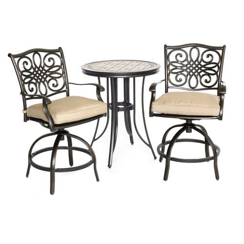 Hanover Outdoor Monaco 3 Piece High Dining Bistro Set Com - Monaco 2 Seater Rattan Swivel Patio Furniture Set Hanover Outdoor Monaco 3 Piece High Dining Bistro Set Com - Monaco 2 Seater Rattan Swivel Patio Furniture Set