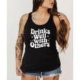 thumbnail image 3 of Drinks Well With Others Tank Top for Women Trendy Sleeveless Tee for Adults Black Tank Top Large, 3 of 4