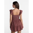 thumbnail image 3 of No Boundaries Smocked Romper with Flutter Sleeves, Women’s XXS-XXL, 3 of 5