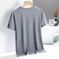 thumbnail image 6 of BXINGOHAI Men's Summer Solid Color Casual Loose Short Sleeved Big and Tall Running Round Neck T-Shirt Gray,2XL, 6 of 6