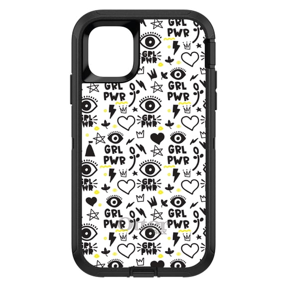 DistinctInk OtterBox Defender Custom Case for Apple iPhone 15 (6.1" Screen) - Yellow Black - Slim Profile Design
