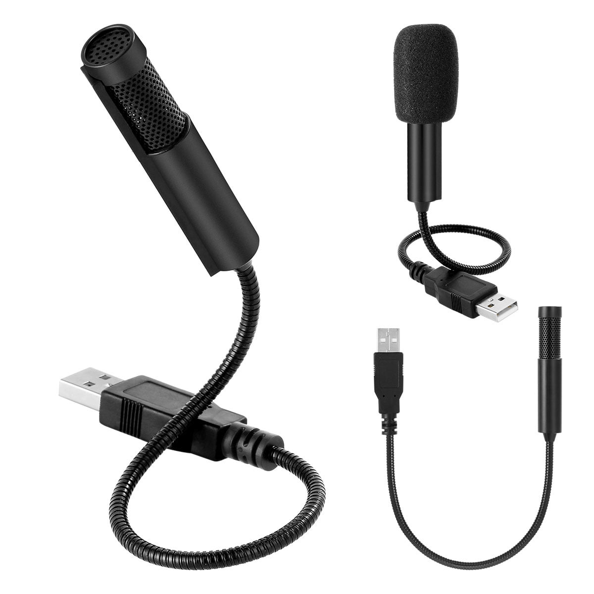USB Mini Condenser Gooseneck Microphone, Portable Desktop PC Mic for Recording Voice Chat, Plug & Play Small Microphone for Laptop Computer Zoom Skype Online Class Gaming Podcast