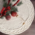thumbnail image 7 of Christmas Tree Skirt, Knitted Tree Skirt, 46cm 18 Inch Small Christmas Tree Apron Decoration, Red White Polyester Fiber Durable Holiday Decor Accessory, 7 of 7