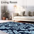 thumbnail image 2 of ODIKA 3'x5' Machine Washable Non-Slip Area Rug, Traditional Rosette with Weathered Finish High Traffic Rug, Blue, 658085, 2 of 7