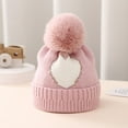 thumbnail image 2 of Besolor Infant Baby Beanie Hats Newborn Toddler Cute Warm Winter Soft Thick Knitted Caps with Pompom 0-12 Months, 2 of 4