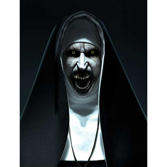 5D DIY The Nun Full Round Diamond Painting Horror Movie Character Cross Stitch Embroidery Rhinestone Mosaic Home Decor 12x16 inch