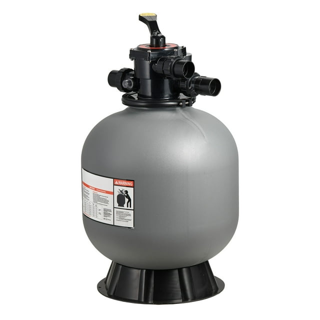 KFFKFF Sand Filter, 20-Inch, 50 GPM Above Inground Swimming Pool Sand Filter System, with 7-Way Multi-Port Valve, Backwash, Rinse, Recirculate