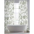 thumbnail image 6 of Boho Sage Green Floral Semi Sheer Curtains 96 Inch Length 2 Panels Set, Vintage Farmhouse Paisley Plant Sheer Kitchen Curtain Privacy Voile Window Curtain for Living Room Bedroom Rod Pocket Drapes, 6 of 7