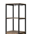 thumbnail image 3 of Industrial Wood and Metal Wine Rack with 3 Compartments, Brown and Black, 3 of 6