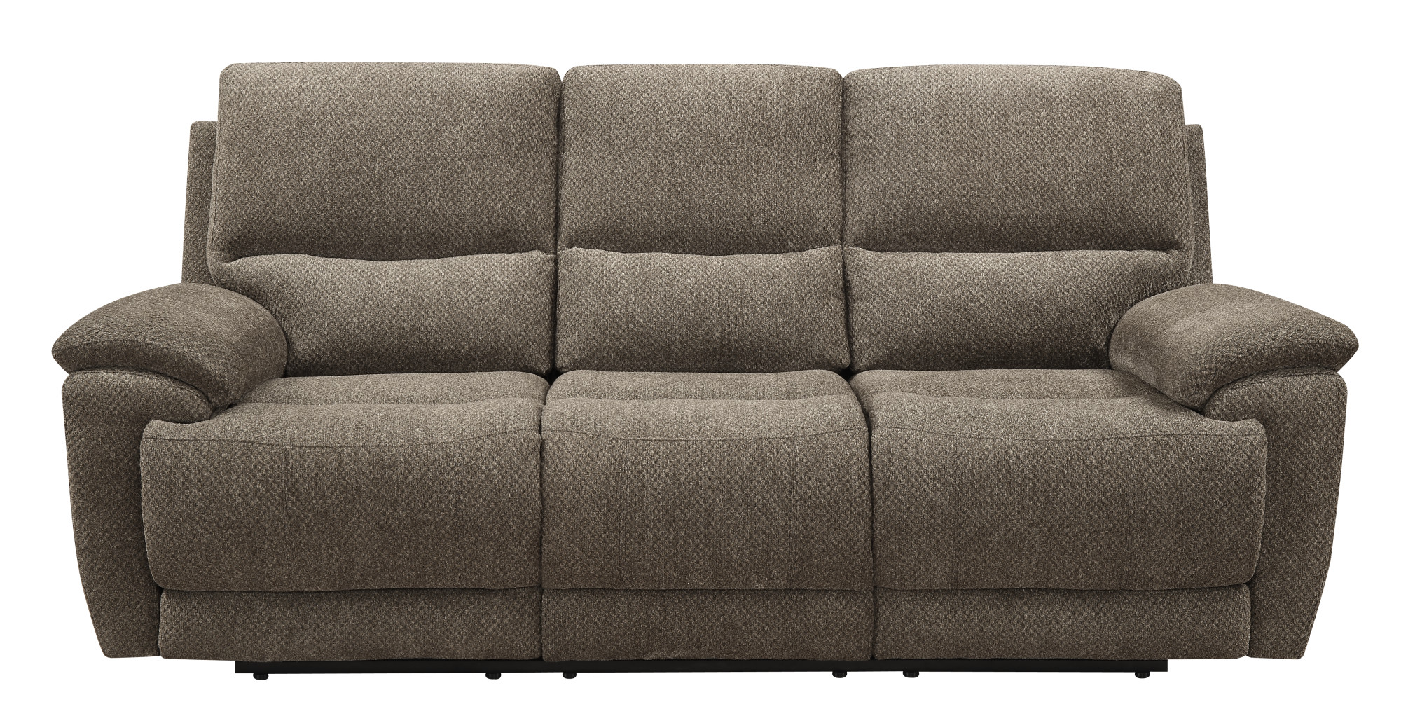 Emerald Home Sway Brown Reclining Sofa with Faux Leather Upholstery