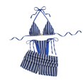thumbnail image 5 of Leey-World 2 Piece Y2k Polka Dot Halter Bikini with Shorts 2000s Bathing Suit Set Summer Vacation Cute Beach Tankini Swimsuit(Dark Blue,XL), 5 of 6
