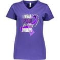 thumbnail image 3 of Inktastic Alzheimers Awareness I Wear Purple for My Mom Women's V-Neck T-Shirt, 3 of 5