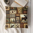 thumbnail image 3 of Rustic Lodge Bear Moose Deer Cushion Covers ,Countryside Hunting Theme Pillow Covers  for Men Boys,Patchwork Buffalo Plaid Throw Pillow Covers,Boho Tribal Cabin Decorative Pillow Covers, 3 of 5