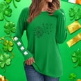 thumbnail image 4 of Erwazi Women's St Patrick's Day T-Shirt Green Long Sleeve Crewneck Shamrock Tees Tops, 4 of 7