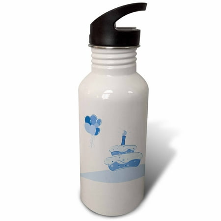 

Cute Light Blue Cupcake With Balloons 21 oz Sports Water Bottle wb-78614-1