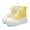 Yellow, variant on Cheermore Platform Sneakers for Women Yellow and White High Top Platform Sneakers Lace up for Casual Walking Platform Canvas Shoes for Women Girls US 7