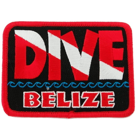 Dive Belize Embroidered Iron-on Scuba Diving (Best Dive Spots In Belize)