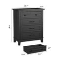 thumbnail image 2 of Dresser for Bedroom, 34.8 in Tall 4-Drawer Dresser with Large Storage, Wooden Chest of Drawers for Living Room, Black, 2 of 7