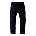thumbnail image 3 of Pantalones a juego, ajustados, con parte delantera plana, casual para hombre, azul, 3 of 5