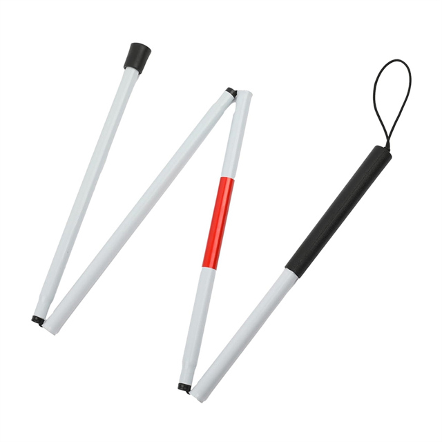 Folding Blind Cane Walking Stick with Red Reflective Tape for the Blind and Visually Impaired People,48 Inch Cane,1 x Folding Blind Cane Walking Stick