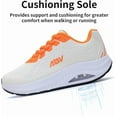 thumbnail image 5 of JOYFON Wide Toe Box Shoes for Women Arch Support Walking Tennis Sneakers Orthotic Leather Shoes for Bunions, Plantar Fasciitis Orange Size 11, 5 of 7