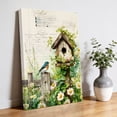 thumbnail image 5 of Canvas Wall Art Spring Florals Canvas Art Print Country Bird House Fence White Daisy Leaf Beige Pictures Wall Decor for Living Room Bedroom Artwork Decorations Stretched Framed Ready to Hang 12"x18", 5 of 9