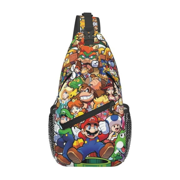 Super Mario Sling Bag Unisex Crossbody Backpack Casual Cross Chest Bag Diagonally Shoulder Chest Pack