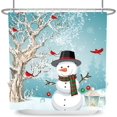 thumbnail image 3 of Winter Snowflake Shower Curtain Merry Christmas Gold Sliver Big Small Snowflake Shower Curtain for Bathroom Winter Holiday Xmas Eve Decor Fabric Bath Curtain 72x72 Inches with Hooks, 3 of 6